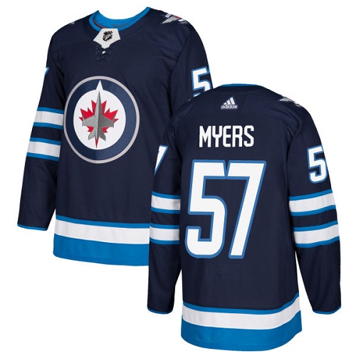 Adidas Men Winnipeg  Jets #57 Tyler Myers Navy Blue Home Authentic Stitched NHL Jersey